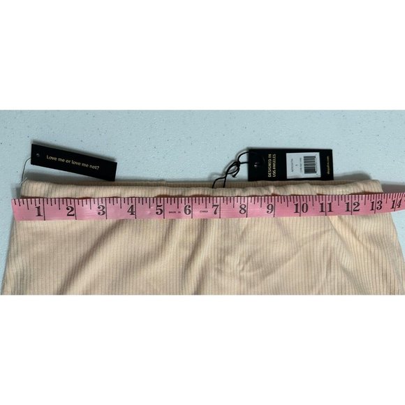 AFRM Torino Lined Maxi Bodycon Pencil Skirt Ribbed Knit Stretch Cream‎ Tan NWT S - Picture 4 of 8